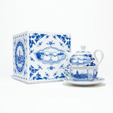 ”Double Ducks" Ceramic Tea-For-One Teapot Set