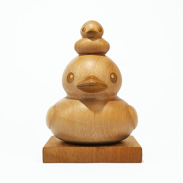 ”Double Ducks" 7-inch Wooden Sculpture