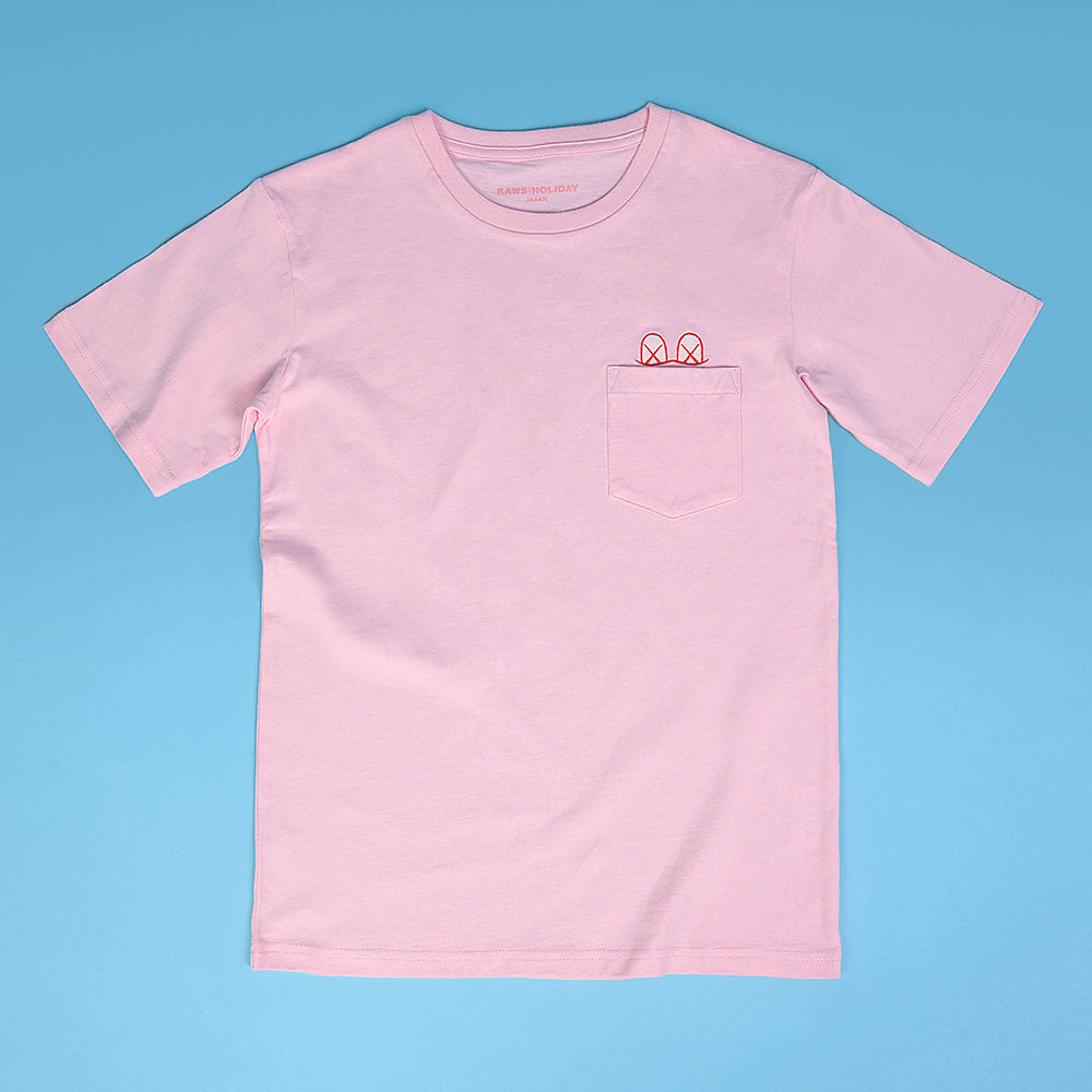 希少 KAWS HOLIDAY JAPAN ポケットTシャツ Kaws Holiday Japan Pocket Tee Shirt Pink Size Large | eBay
