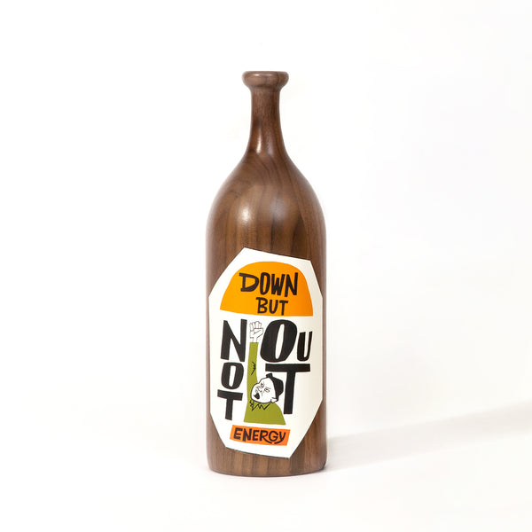 DOWN BUT NOT OUT” Wood Bottle – DDTStore